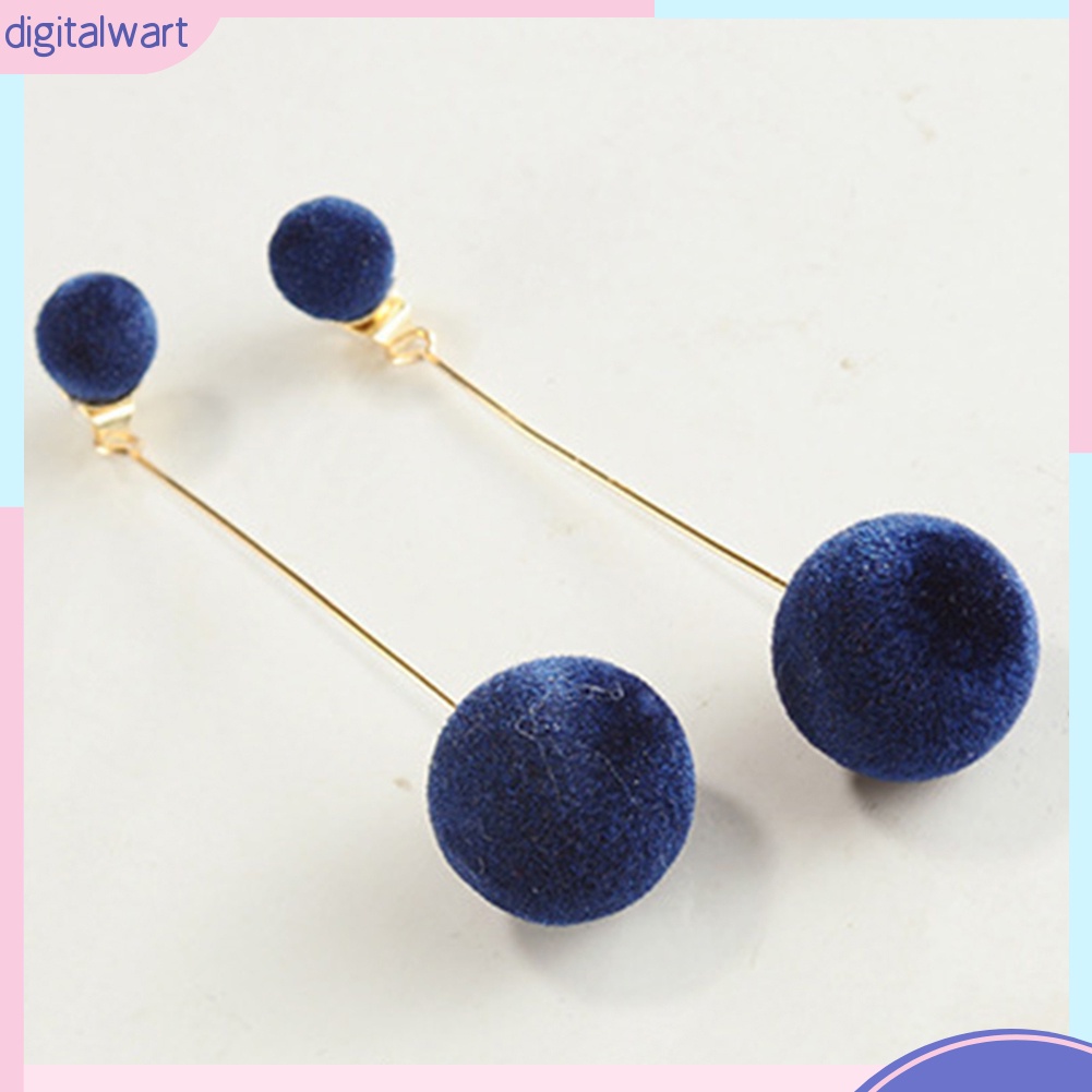 Khuyên tai dài quả bông tròn xinh xắn cho nữ