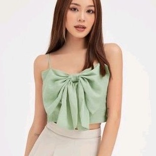 Áo 2 dây nơ Vải Xốp có giãn (KÈM HÌNH THẬT)