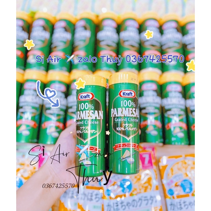 Phô mai rắc Kraft Parmesan Grated cheese Nhật Bản 80g