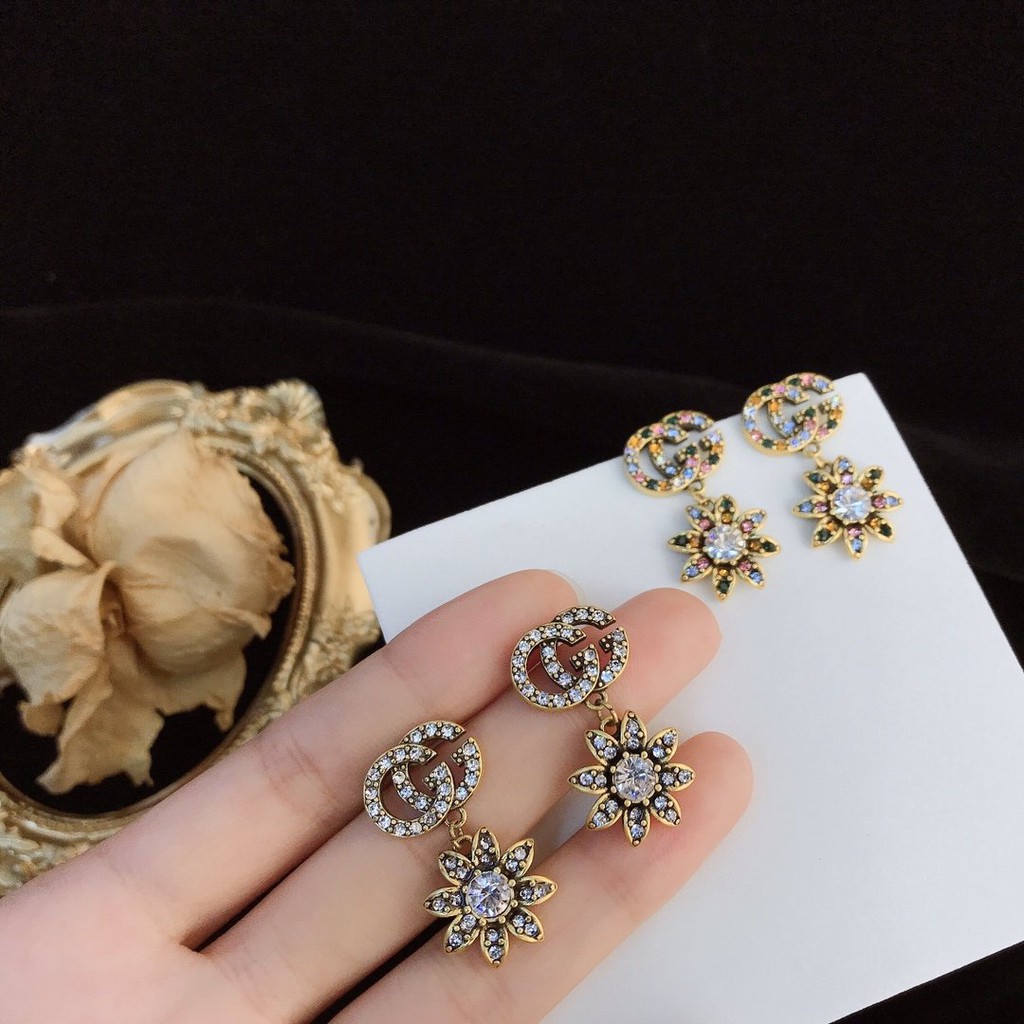 Đôi Bông Tai Mạ Bạc 925 Đính Đá Thời Trang Cho Nữ