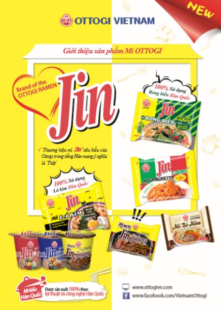 Mì jin cay/không cay ly 65g Ottogi