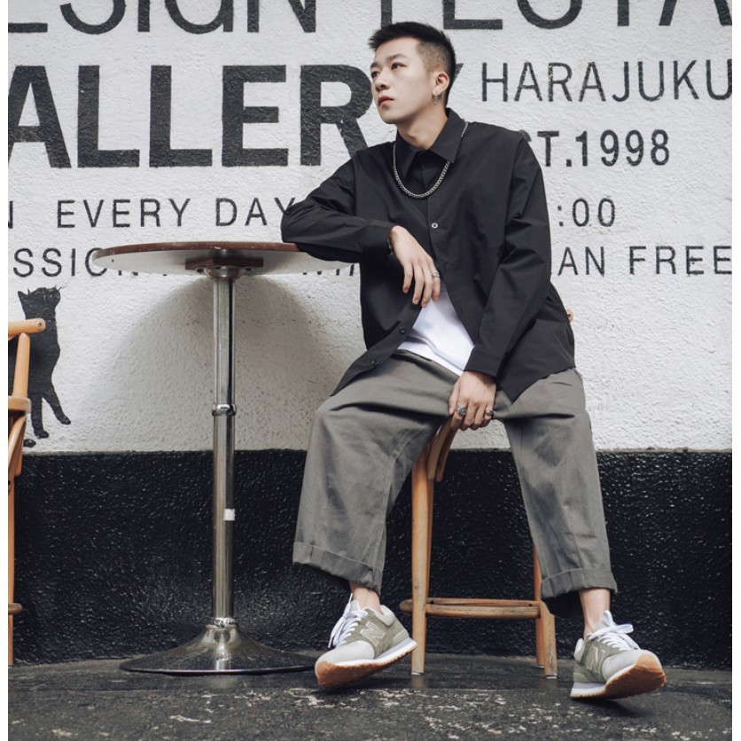 Áo Sơ Mi Đen Dài Tay Hàng Siêu Cấp, Chất Cực Đẹp - A9 | BigBuy360 - bigbuy360.vn