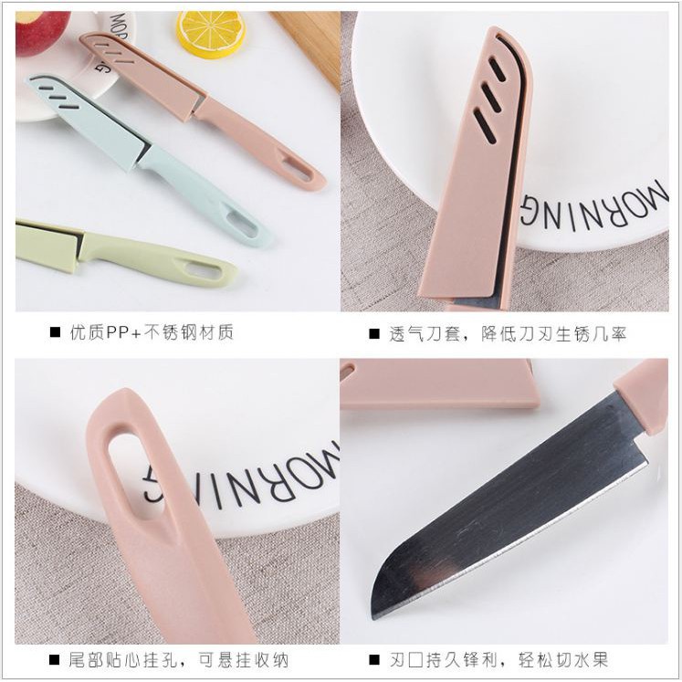 Dao gọt hoa quả có nắp an toàn, dao gọt trái cây chất liệu thép không gỉ 88197 Home Store 68