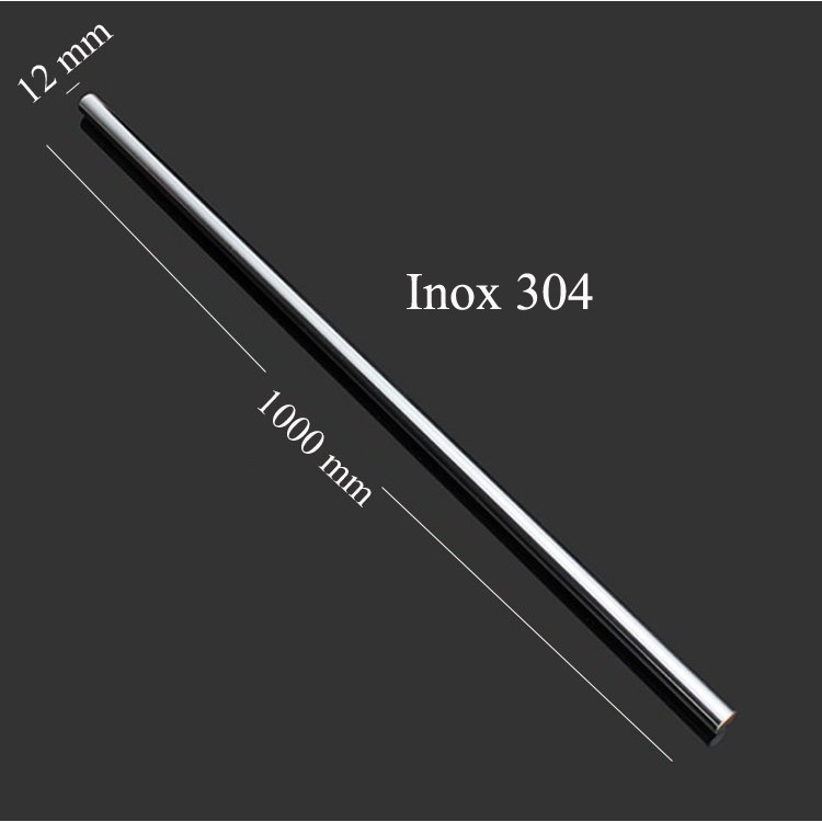 Tùy chọn - Trục thép Inox 304 tròn đặc đường kính chính xác 12mm dài 300 -1000mm
