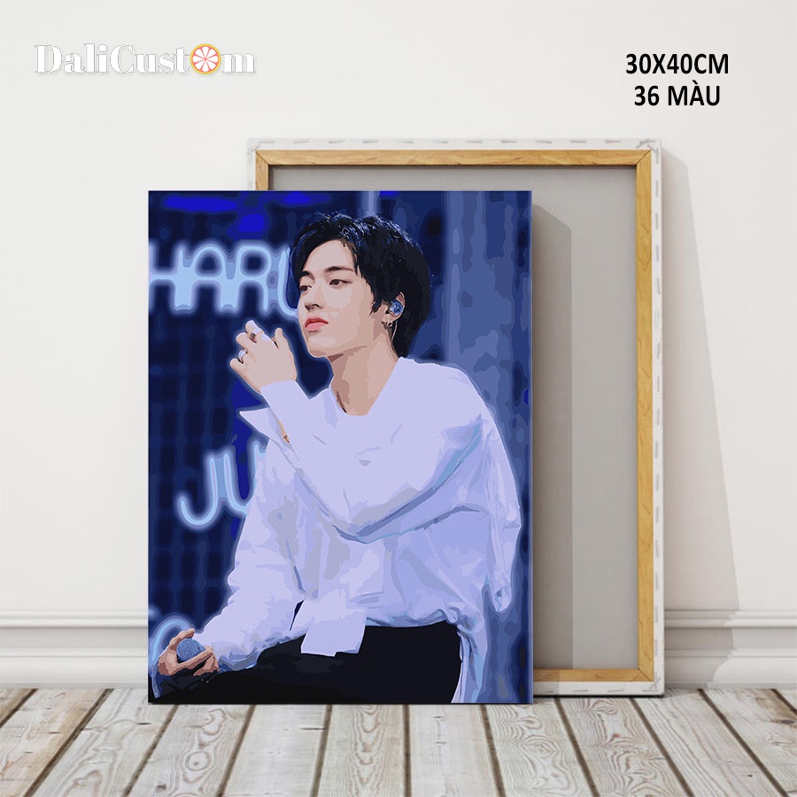 Tranh Tô Màu Số Hóa TREASURE Watanabe Haruto Khung 30x40 36 Màu