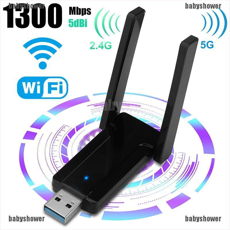 Ăng Ten Wifi 1200mbps 2.4g / 5g Usb 3.0 Cho Máy Tính / Mac / Laptop