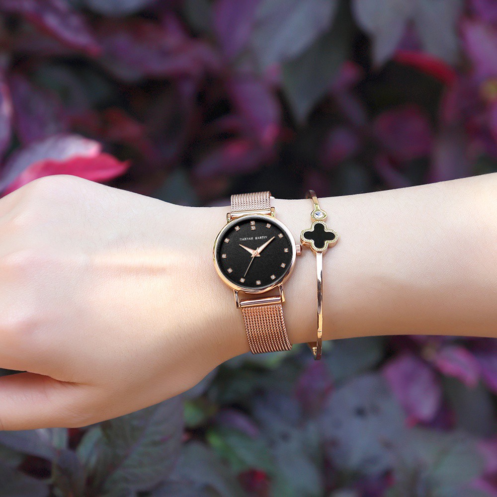 Đồng hồ nữ Hannah Martin chính hãng - style Quartz thạch anh cao cấp - Model cz32 -