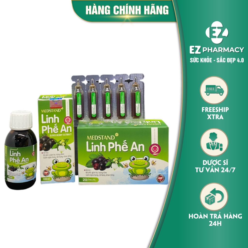 Siro ho Linh phế an hỗ trợ bổ phế, giảm ho, loãng đờm, giảm ngứa họng, rát họng, khản tiếng