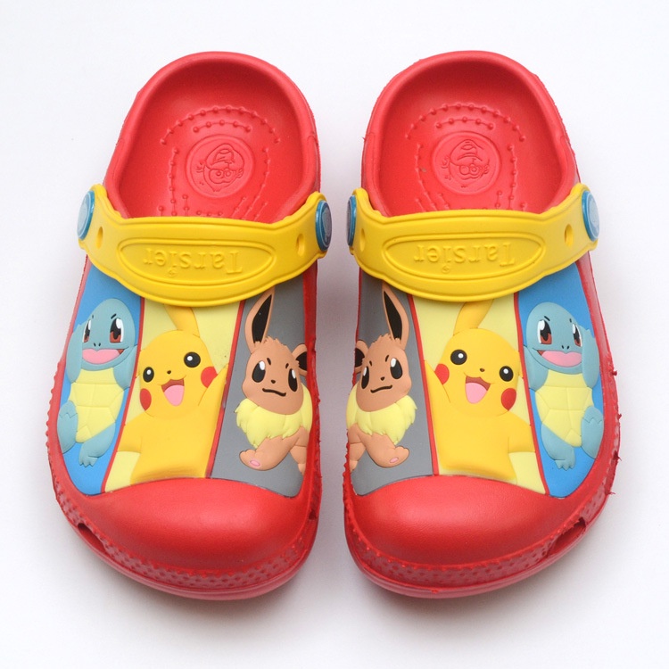 Dép Crocs Đi Biển Đế Mềm Chất Lượng Cao Chống Trượt In Hình Pokemon Pikachu Dễ Thương Cho Bé