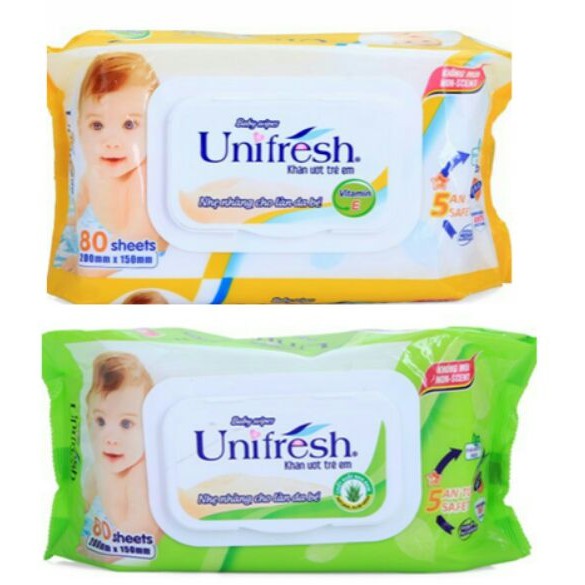 [Mã 267FMCGSALE giảm 8% đơn 500K] Khăn Ướt Có Nắp Unifresh Không Cồn - Không Paraben - Không Mùi