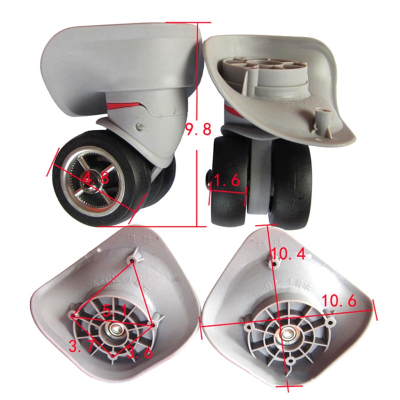 Set 2 Bánh Xe Cao Su Có Thể Xoay 360 Độ Thay Thế Cho Vali Hành Lý Ốp