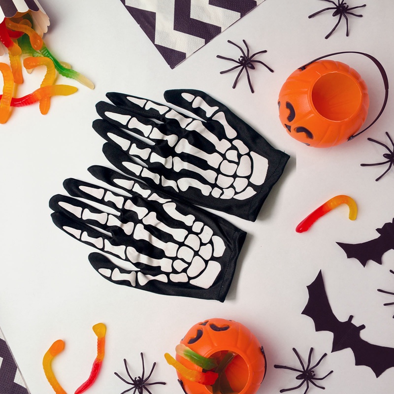 Găng Tay Hình Bộ Xương Bàn Tay Xương Hóa Trang Halloween