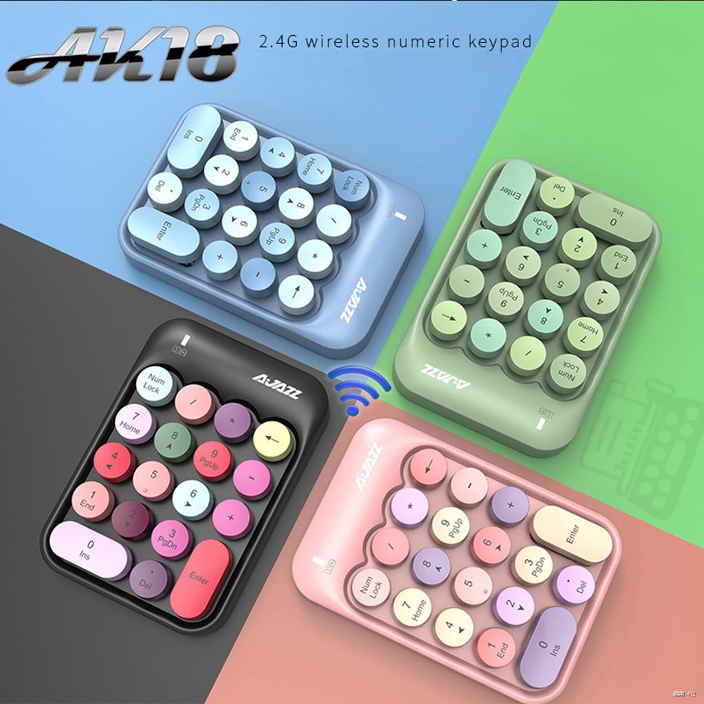 ❖Bàn phím số USB không dây nhỏ gọn Ajazz AK18 dễ thương kết nối laptop dùng cho thu ngân nhân viên ngân hàng