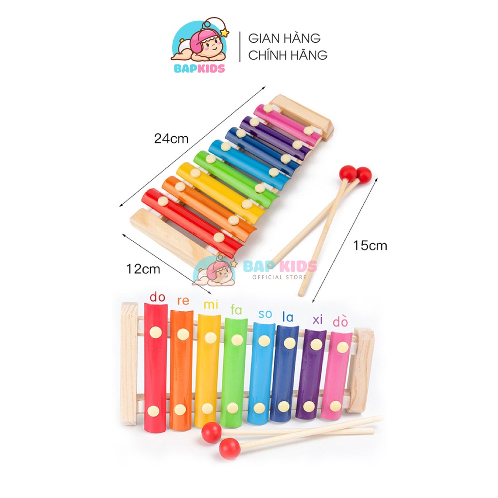 Đàn gỗ 8 quãng, đồ chơi âm nhạc phát triển trí tuệ cho bé Bapkids