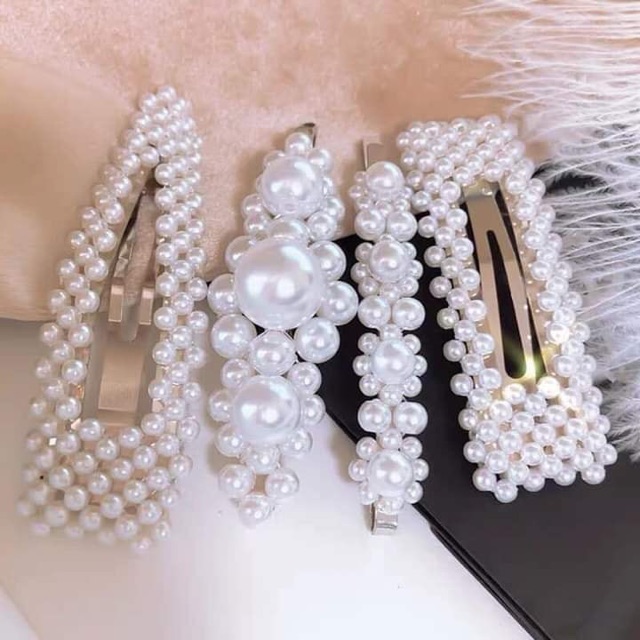 [Sỉ-lẻ] Set 4 kẹp đính hạt nhân tạo hot trend siêu tiết kiệm