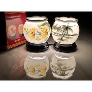 Đèn xông tin dầu sứ Bát Tràng tặng kèm 1 lọ tinh dầu thiên nhiên tự chọn