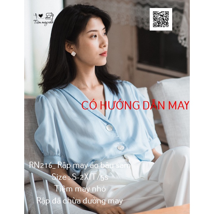 RN216_rập giấy may áo bâu sam nữ