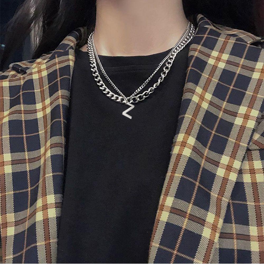 Vòng cổ Mặt Chữ Cái Đơn Giản Phong Cách Hip Hop Hàn Quốc WMES15H