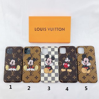 Louis Vuitton Co-brand Disney Mickey Mobile Phone Case Apple Protective Case LV Leather Suitable for iPhone11 11Pro 11ProMAX iPhone7 / 8 / SE2020 7plus 8plus Fashion Trend X XR XSMAX Drop