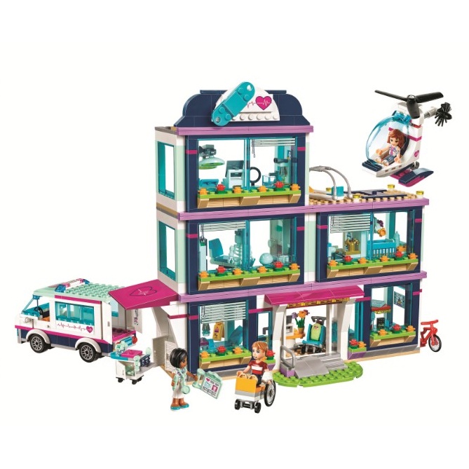 Lắp ráp xếp hình Lego Friends 41318 Bela 10761 10139 : Bệnh viện công viên trái tim Heartlake 887 mảnh