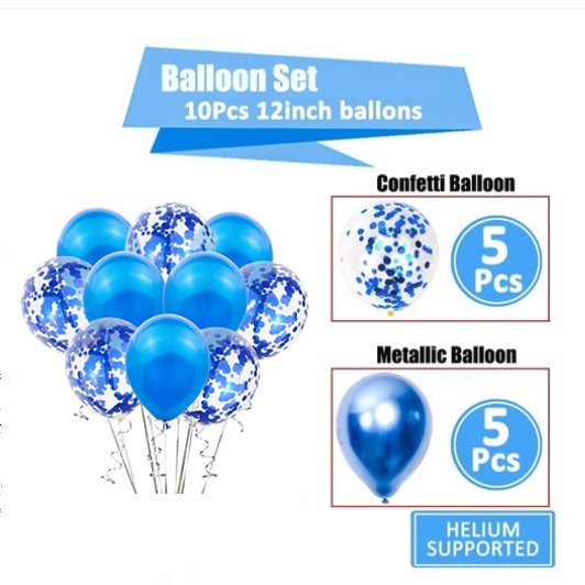 Set 10 Bong Bóng 12 Inch Trang Trí Tiệc Sinh Nhật Đẹp Mắt