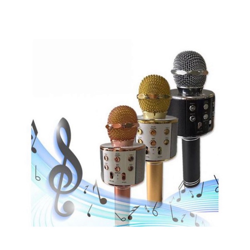 Micro Không Dây BLUETOOTH  Tiện Dụng Chất Lượng Cao WS-858 ĐA NĂNG 6 TRONG 1 HÁT KARAOKE,