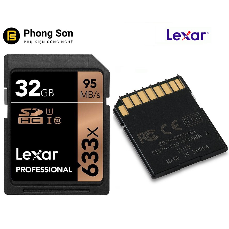 Thẻ nhớ SDHC 32GB Lexar Professional U1 633x 95MB/s - Dành cho máy ảnh | BigBuy360 - bigbuy360.vn