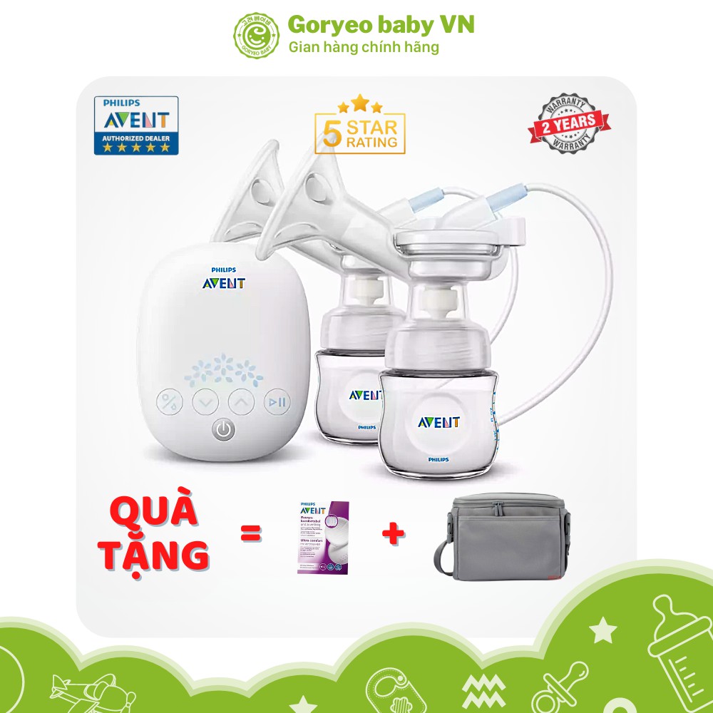 [CHÍNH HÃNG] Máy Hút Sữa Điện Đôi PHILIPS AVENT Hoa Tuyết Cao Cấp Giúp Massage Kích Sữa