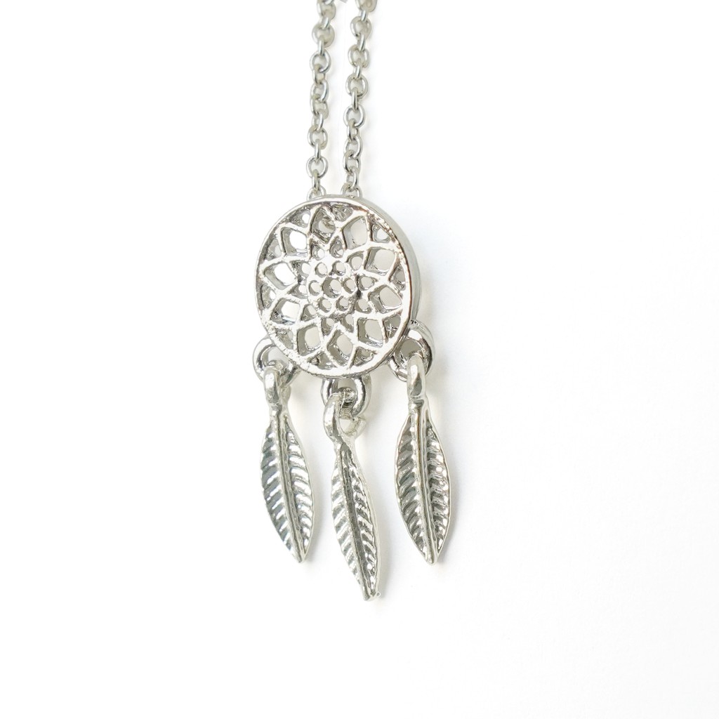 Dây chuyền xi bạc mặt hình dreamcatcher phối tua rua thời trang dành cho bạn nữ ANTA Jewelry - ATJ7016B