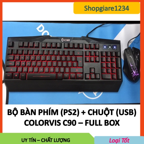 Bộ Bàn Phím + Chuột Giả Cơ Colovis C90 (phím PS/2 + chuột USB)- Hàng Chính Hãng 100%