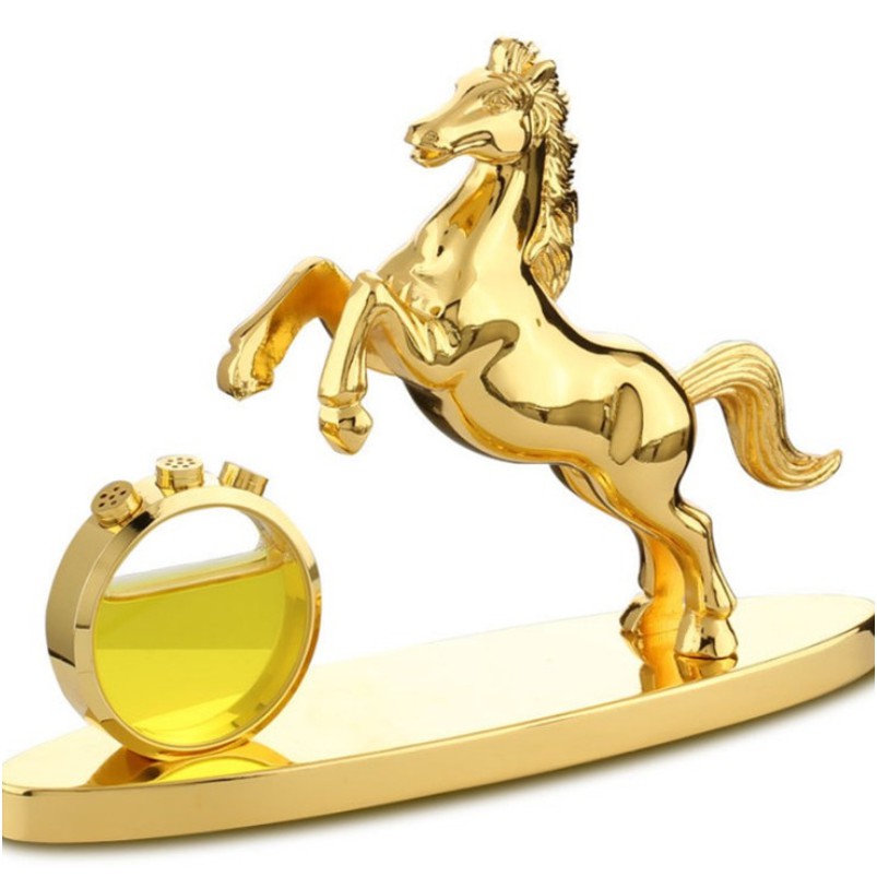 Tượng Nước hoa ngựa mạ vàng trên ô tô 72501 chất liệu hợp kim đồng