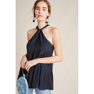 (SIZE 2US.4US.6US) ÁO YẾM LỤA CHÍNH HÃNG - LAVINIA HALTER BLOUSE (XANH NAVY) (A79TBU)