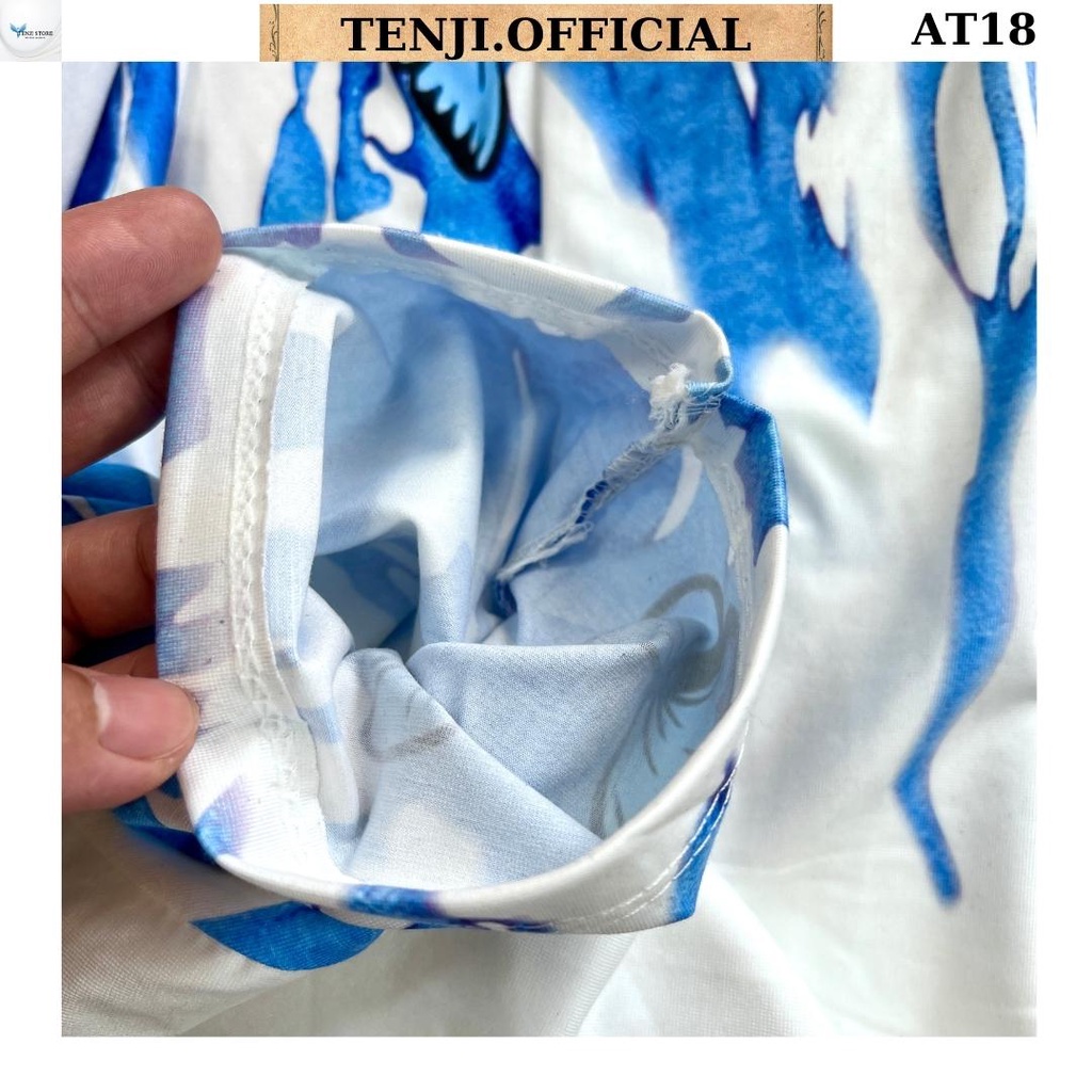 Áo thun nam TENJI AT18 chất cotton co dãn from rộng họa tiết 3D size (M-XL)