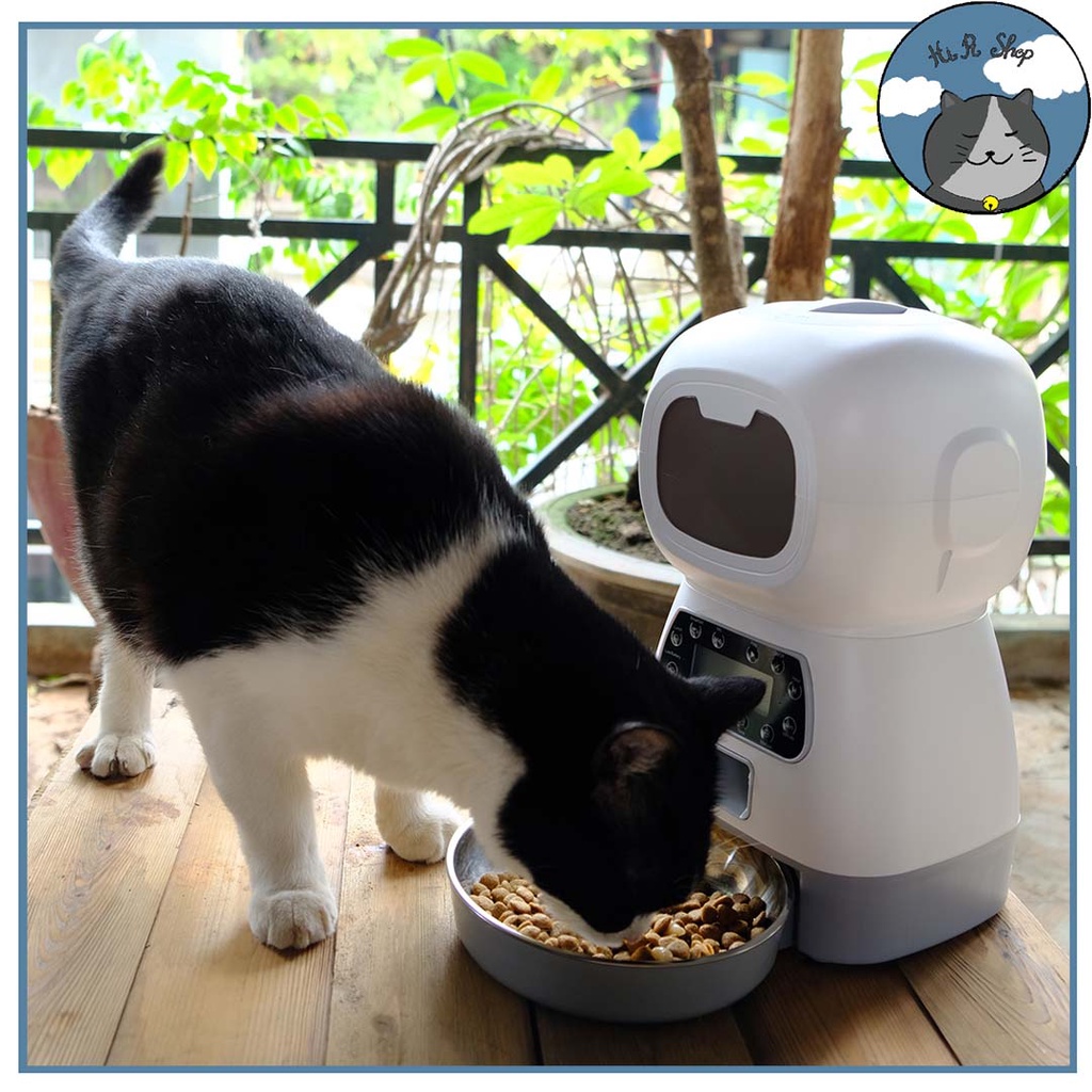 Máy Cho Thú Cưng Ăn Tự Động,Có Thu Âm Giọng Nói Hẹn Giờ Nhắc Nhở, Định Lượng Thức Ăn Dành Cho Chó Mèo