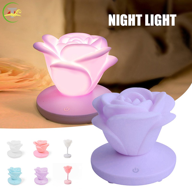 Đèn Led Silicone Để Bàn Hình Hoa Hồng Lãng Mạn Dùng Trang Trí Tiệc Cưới / Nội Thất @ My