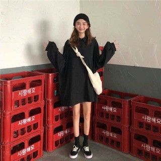 Váy polo cổ bẻ tay bồng đen vàng ulzzang -