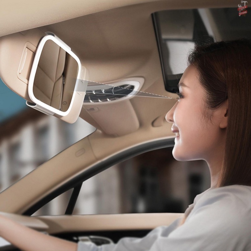 [Hàng Có Sẵn] Đèn LED Gắn Kính Chiếu Hậu Xe Hơi Có Thể Điều Chỉnh Kẹp Tấm Che Nắng Thông Dụng