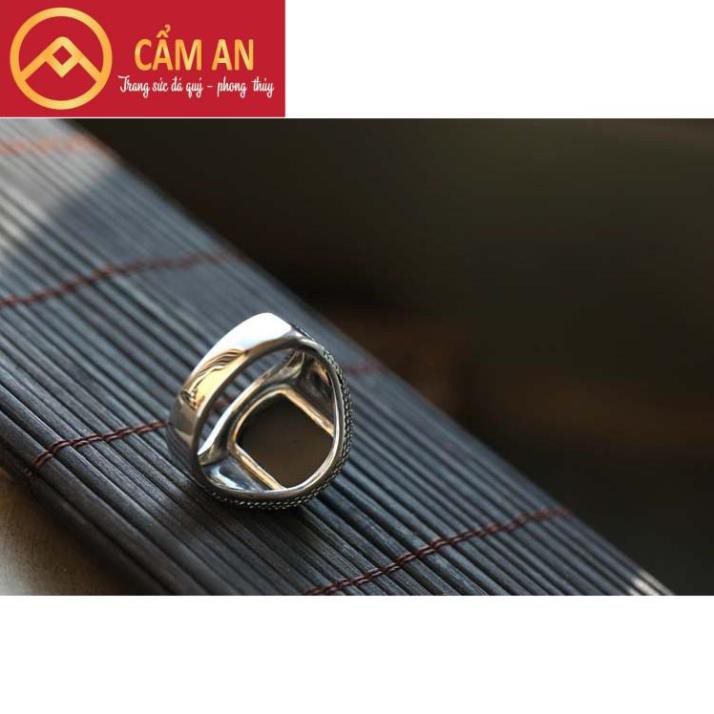 NHẪN BLACK STONE - Bạc Thái 925 Onyx Đen VIP - Thiết Kế Sang Trọng, Lịch Lãm, Đẳng Cấp - Trang sức phong thủy Cẩm AN