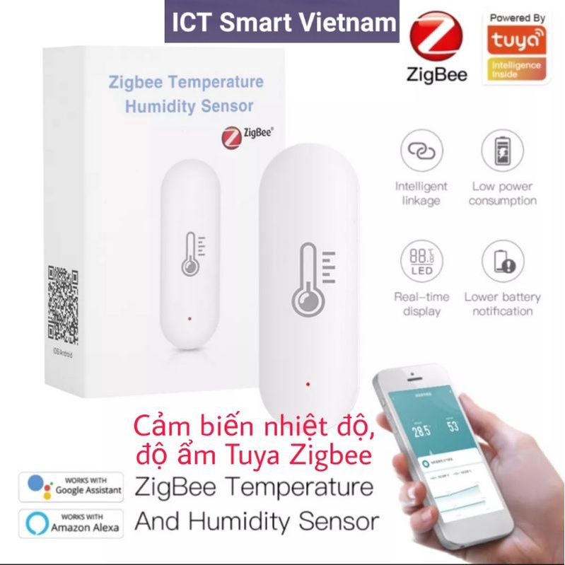 Cảm biến nhiệt độ &amp; độ ẩm Tuya Zigbee