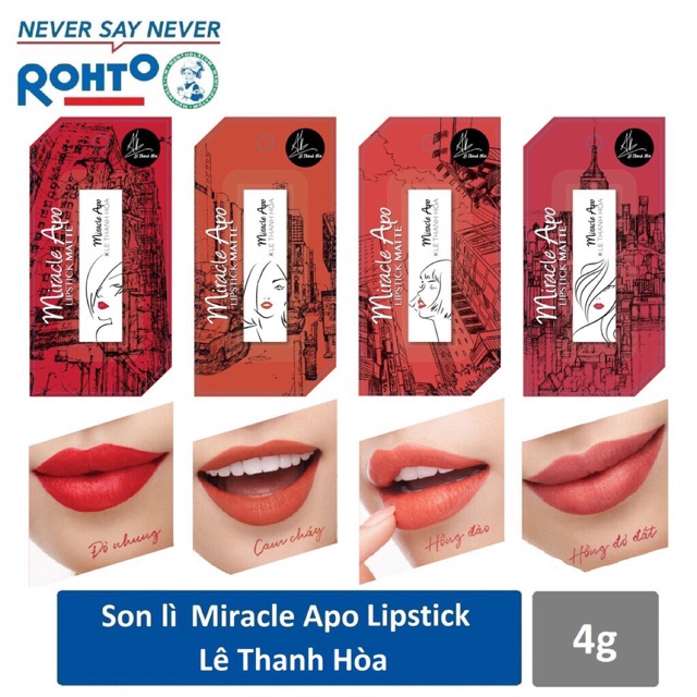 Son lì Miracle Apo x Le Thanh Hoa Lipstick Matte 4g