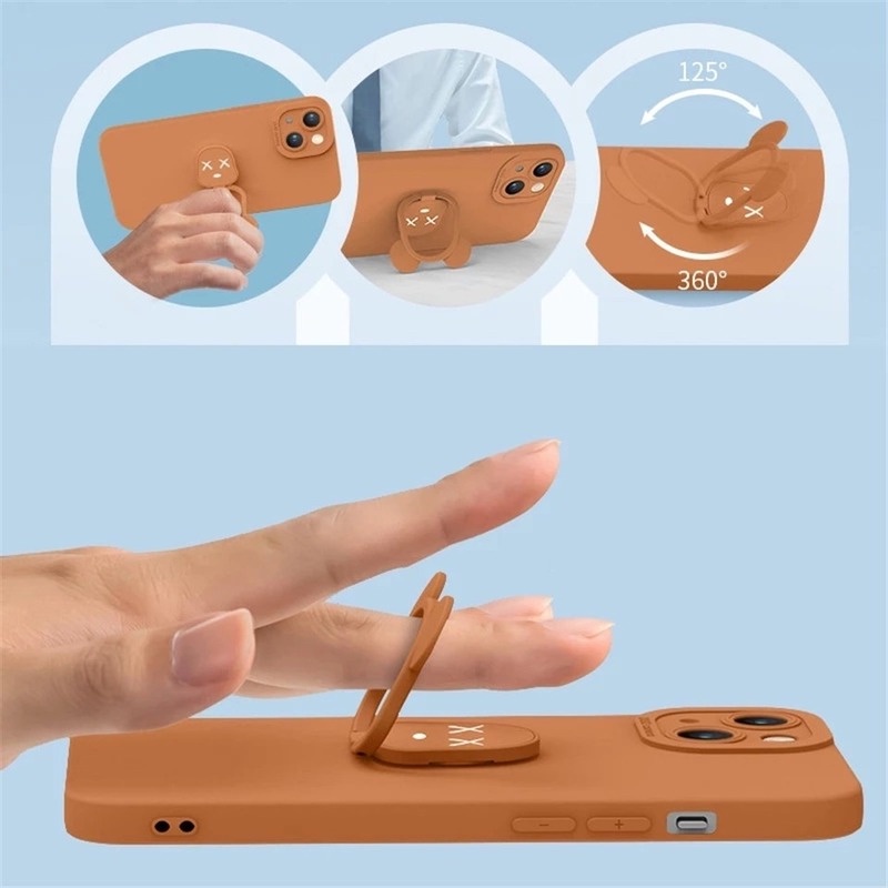 Ốp Điện Thoại Silicon Nhẫn Đỡ Cho VIVO Y02 Y77 Y16 Y35 Y22 Y22S V25 V25e Y02S V21e V21 4G Y11S Y12S Y20 Y20i Y21S Y33S Y21T Y33T