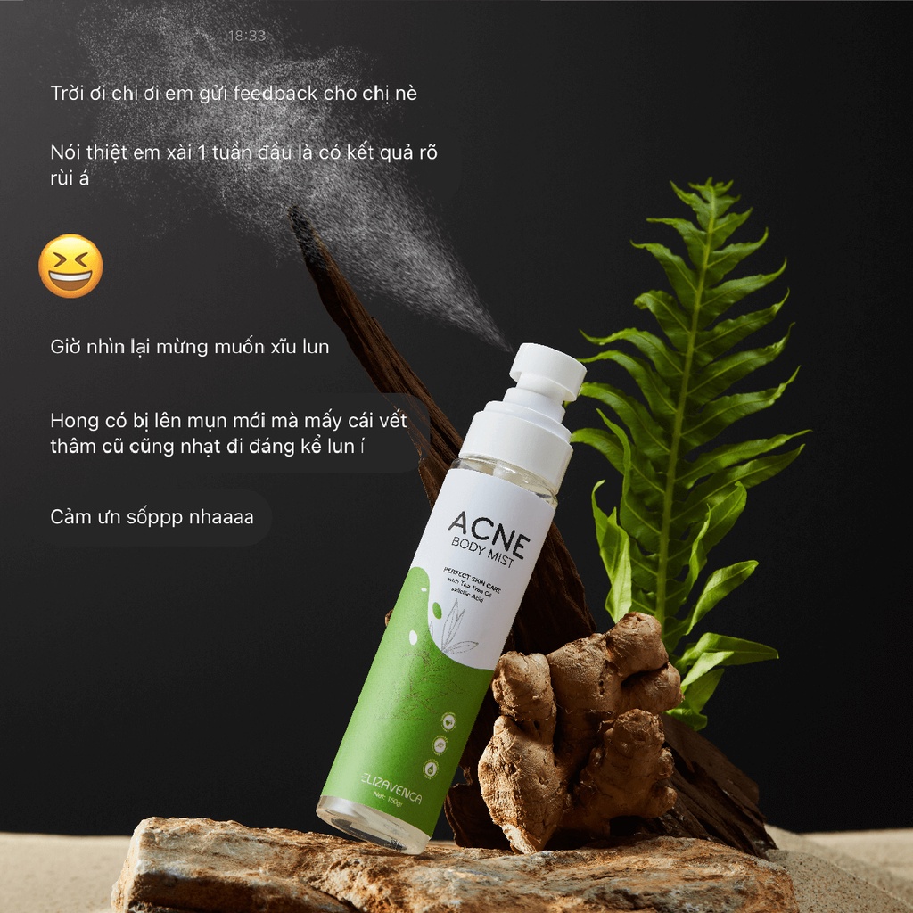 Combo Xịt Mụn Lưng 150gr + Xà Phòng ELIZAVENCA - Tinh Chất Trà Tràm, Bùn Khoáng Nhật Bản