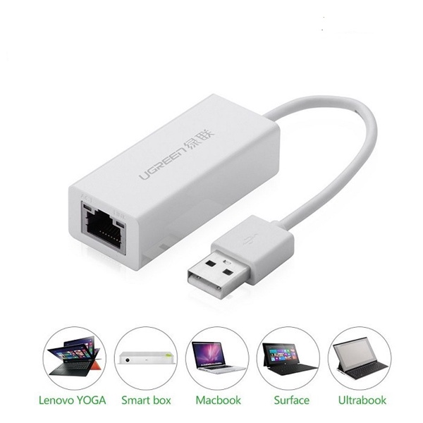 USB 2.0 to Lan RJ45 UGREEN 20253 Dành cho PC,laptop táo-Hàng