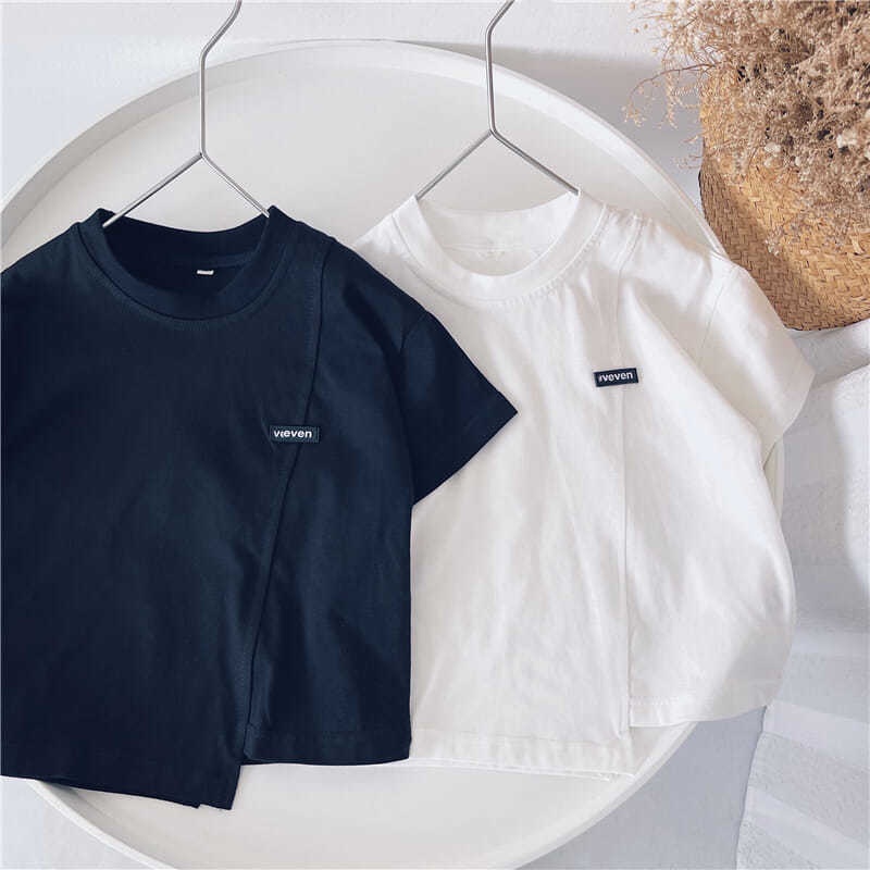 Áo thun vải cotton tay ngắn kiểu Hàn Quốc thời trang mùa hè năng động dành cho bé trai 2021