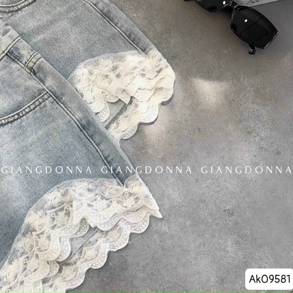 [XẢ KHO_FREESHIP] Quần Short Viền Ren Phong Cách Hàn Quốc [Chất Đẹp] Quần Jeans Ngắn Ống Rộng Siêu Xinh