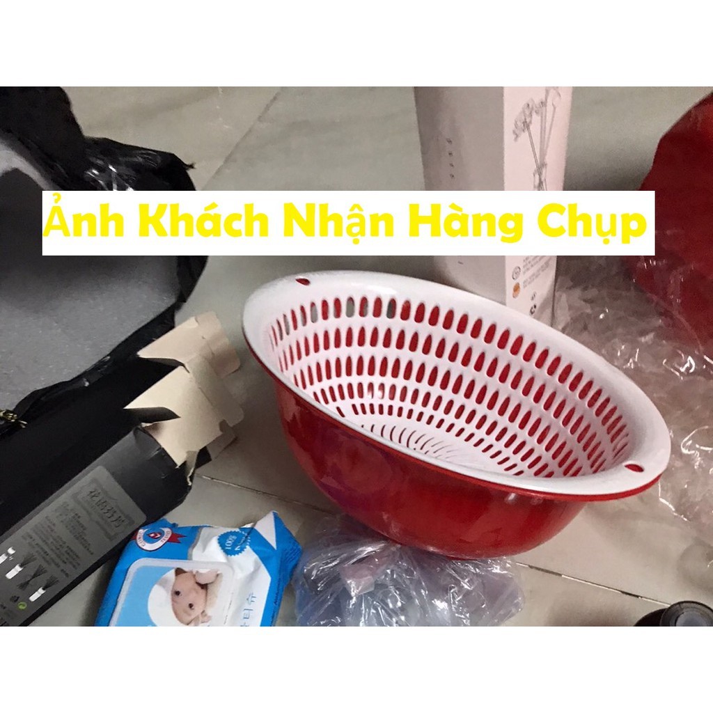 Bộ Thau Rổ Nhựa Đựng Rau Củ Hoa Quả Nhiều Màu Xinh Xắn