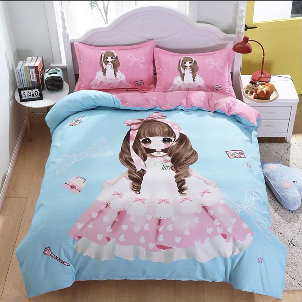 [GIÁ SỐC] Bộ chăn ga gối 4 món Hello Kitty, Công chúa 100% Cotton Tina cao cấp – video thật - Hàng xuất khẩu