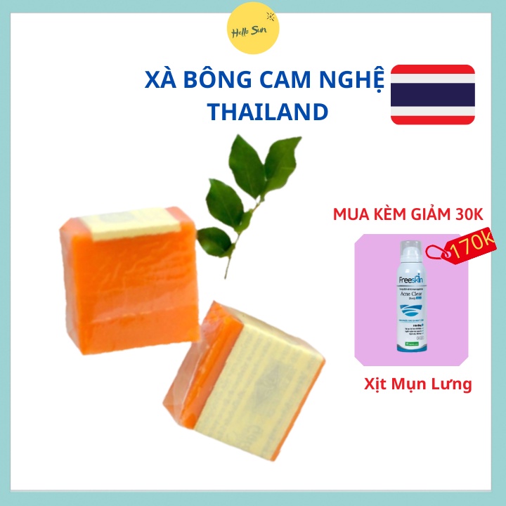 Xà Bông Cam Nghệ Thái Lan, Giảm Mụn, Mờ Thâm, Dưỡng Da.