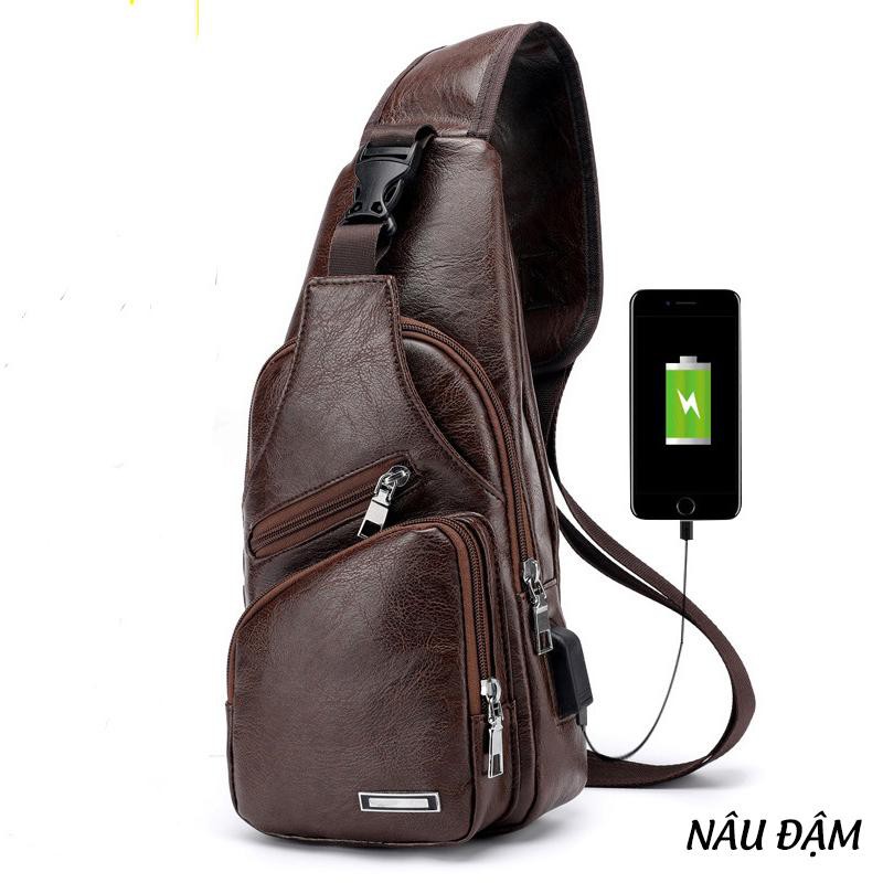 Túi đeo chéo KBD99 có dây cáp USB - 2 Lớp lót bên trong - RẺ VÔ ĐỊCH- Có đủ 05 màu