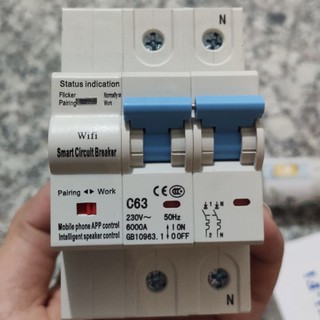 Aptomat cb thông minh wifi tuya 63a 40a